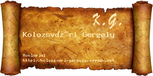 Kolozsvári Gergely névjegykártya